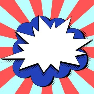 Comic Blank Speech Bubble With Copy Space And Colorful Doodles. Design Of Empty Stock Illustration