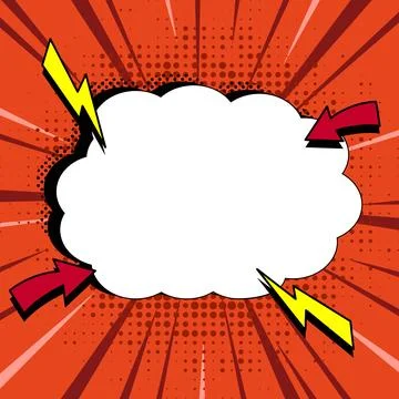 Comic Blank Speech Bubble With Copy Space Over Color Background Design. Empty Stock Illustration