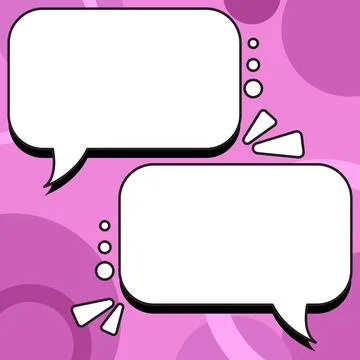 Comic Blank Speech Bubble With Copy Space And Colorful Doodles. Design Of Empty Stock Illustration