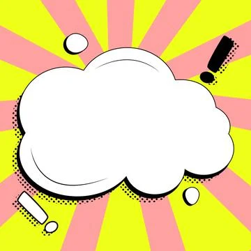 Comic Blank Speech Bubble With Copy Space Over Color Background Design. Empty Stock Illustration