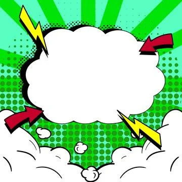 Comic Blank Speech Bubble With Copy Space Over Color Background Design. Empty Stockillustratie