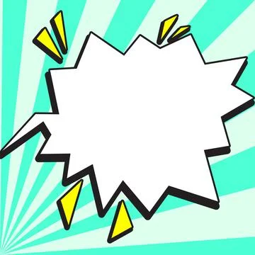 Comic Blank Speech Bubble With Copy Space And Colorful Doodles. Design Of Empty Stock Illustration