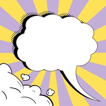 Comic Blank Speech Bubble With Copy Space Over Color Background Design. Empty Stockillustratie
