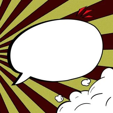 Comic Blank Speech Bubble With Copy Space Over Color Background Design. Empty Stockillustratie