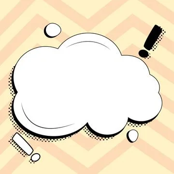 Comic Blank Speech Bubble With Copy Space Over Color Background Design. Empty Illustrazione stock