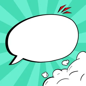 Comic Blank Speech Bubble With Copy Space And Colorful Doodles. Design Of Empty Stock Illustration