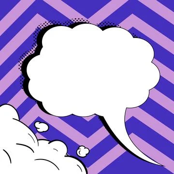 Comic Blank Speech Bubble With Copy Space Over Color Background Design. Empty Stockillustratie