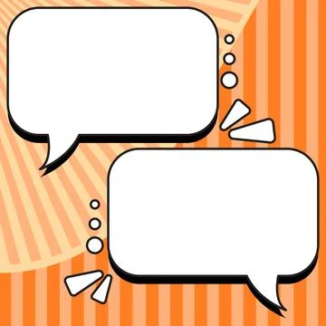 Comic Blank Speech Bubble With Copy Space Over Color Background Design. Empty Stockillustratie