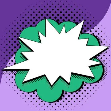 Comic Blank Speech Bubble With Copy Space Over Color Background Design. Empty Illustrazione stock