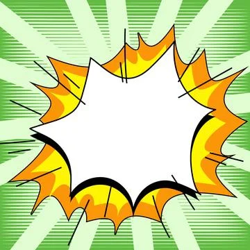 Comic Blank Speech Bubble With Copy Space Over Color Background Design. Empty Stock Illustration