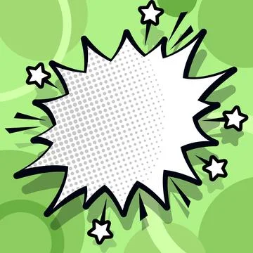 Comic Blank Speech Bubble With Copy Space Over Color Background Design. Empty Illustrazione stock