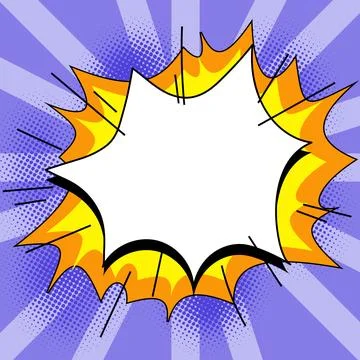 Comic Blank Speech Bubble With Copy Space Over Color Background Design. Empty Illustrazione stock