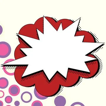 Comic Blank Speech Bubble With Copy Space And Colorful Doodles. Design Of Empty Stock Illustration