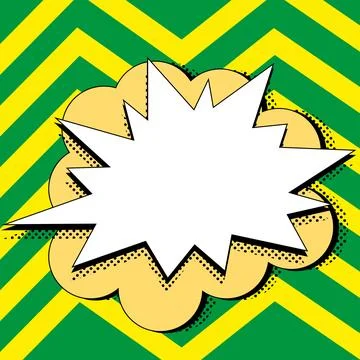 Comic Blank Speech Bubble With Copy Space Over Color Background Design. Empty Stock Illustration