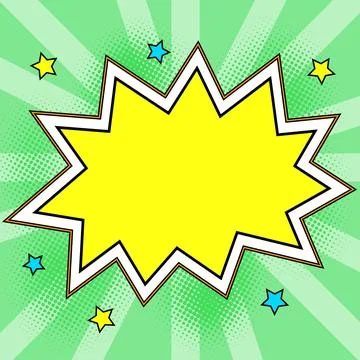 Comic Blank Speech Bubble With Copy Space Over Color Background Design. Empty Stockillustratie