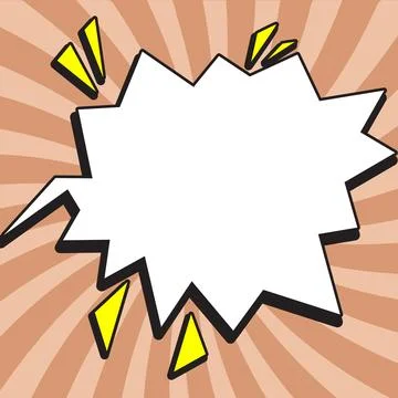 Comic Blank Speech Bubble With Copy Space And Colorful Doodles. Design Of Empty Stock Illustration