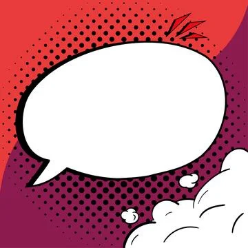 Comic Blank Speech Bubble With Copy Space And Colorful Doodles. Design Of Empty Stock Illustration