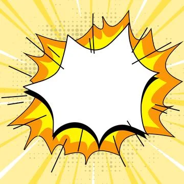 Comic Blank Speech Bubble With Copy Space Over Color Background Design. Empty Illustrazione stock