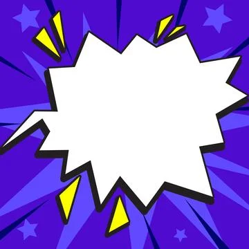 Comic Blank Speech Bubble With Copy Space Over Color Background Design. Empty Illustrazione stock