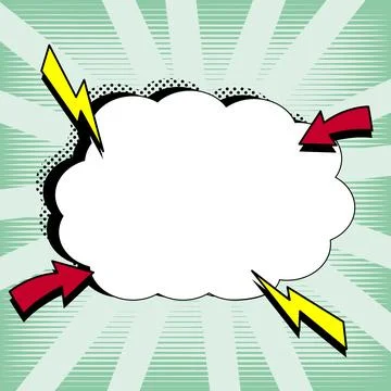 Comic Blank Speech Bubble With Copy Space Over Color Background Design. Empty Stock Illustration