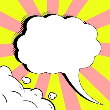 Comic Blank Speech Bubble With Copy Space Over Color Background Design. Empty Stock Illustration