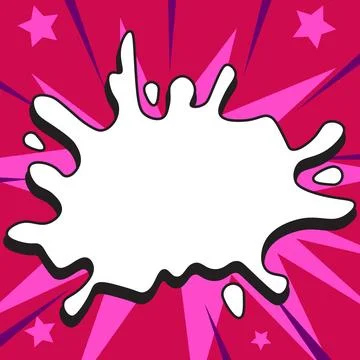 Comic Blank Speech Bubble With Copy Space Over Color Background Design. Empty Stockillustratie