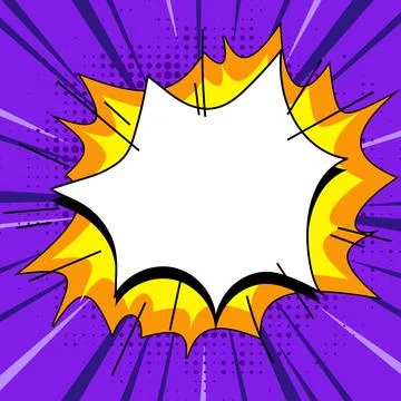 Comic Blank Speech Bubble With Copy Space And Colorful Doodles. Design Of Empty Stock Illustration