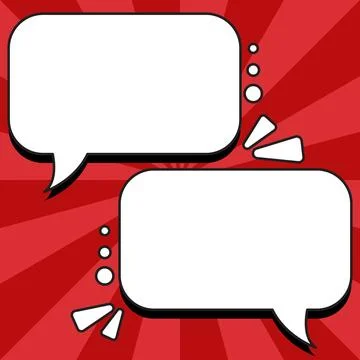 Comic Blank Speech Bubble With Copy Space And Colorful Doodles. Design Of Empty Stock Illustration