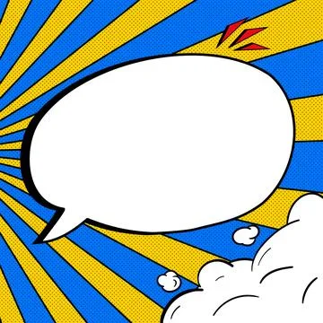 Comic Blank Speech Bubble With Copy Space And Colorful Doodles. Design Of Empty Stock Illustration