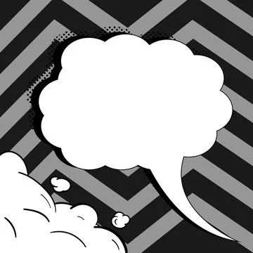 Comic Blank Speech Bubble With Copy Space Over Color Background Design. Empty Illustrazione stock