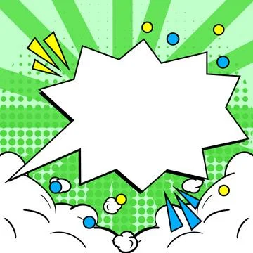 Comic Blank Speech Bubble With Copy Space Over Color Background Design. Empty Stock Illustration