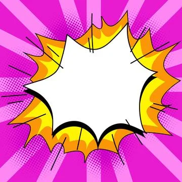 Comic Blank Speech Bubble With Copy Space Over Color Background Design. Empty Stockillustratie