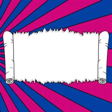 Comic Blank Speech Bubble With Copy Space Over Color Background Design. Empty Illustrazione stock