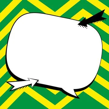 Comic Blank Speech Bubble With Copy Space And Colorful Doodles. Design Of Empty Stock Illustration