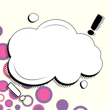 Comic Blank Speech Bubble With Copy Space Over Color Background Design. Empty Stock Illustration