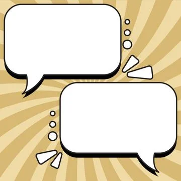 Comic Blank Speech Bubble With Copy Space Over Color Background Design. Empty Stock Illustration