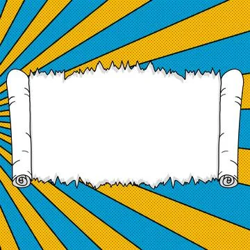 Comic Blank Speech Bubble With Copy Space Over Color Background Design. Empty Stock Illustration