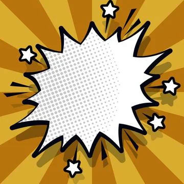 Comic Blank Speech Bubble With Copy Space Over Color Background Design. Empty Stockillustratie