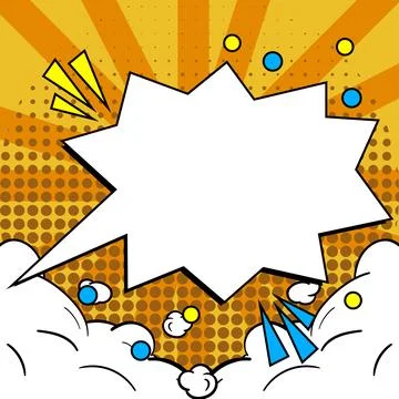 Comic Blank Speech Bubble With Copy Space Over Color Background Design. Empty 库存插图