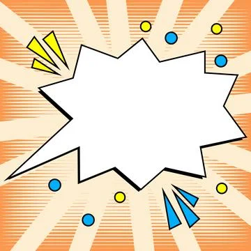 Comic Blank Speech Bubble With Copy Space Over Color Background Design. Empty Stock Illustration