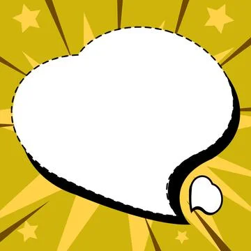 Comic Blank Speech Bubble With Copy Space And Colorful Doodles. Design Of Empty Stock Illustration
