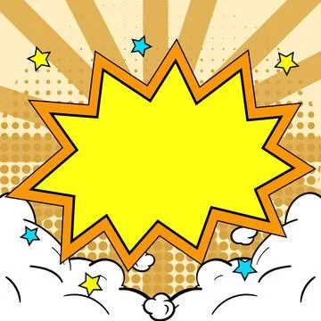 Comic Blank Speech Bubble With Copy Space Over Color Background Design. Empty Illustrazione stock