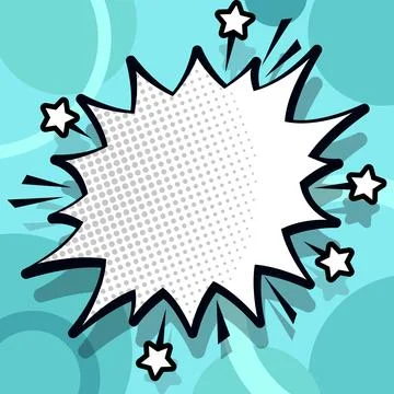 Comic Blank Speech Bubble With Copy Space Over Color Background Design. Empty Stock Illustration