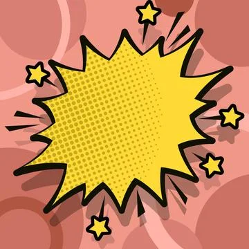 Comic Blank Speech Bubble With Copy Space Over Color Background Design. Empty Stock Illustration