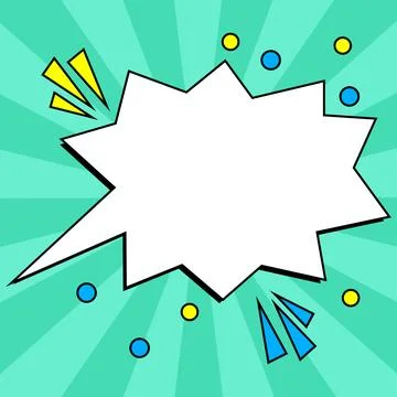 Comic Blank Speech Bubble With Copy Space And Colorful Doodles. Design Of Empty Stock Illustration