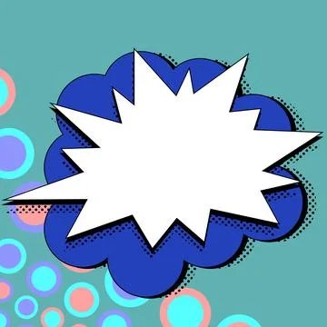 Comic Blank Speech Bubble With Copy Space Over Color Background Design. Empty イラスト素材