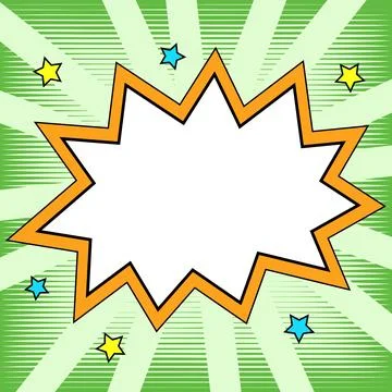 Comic Blank Speech Bubble With Copy Space Over Color Background Design. Empty 库存插图