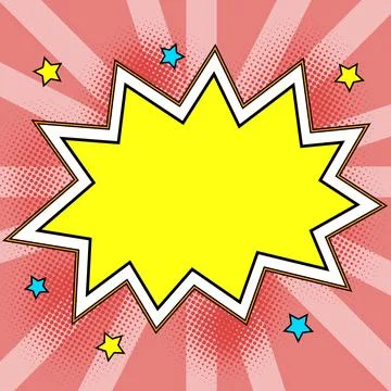 Comic Blank Speech Bubble With Copy Space Over Color Background Design. Empty Stock Illustration