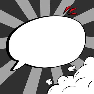 Comic Blank Speech Bubble With Copy Space Over Color Background Design. Empty Stock Illustration