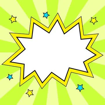 Comic Blank Speech Bubble With Copy Space And Colorful Doodles. Design Of Empty Stock Illustration